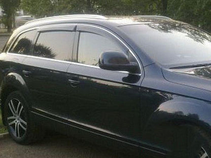 Window deflectors with chrome trim (4 pcs, HIC) for Audi Q7 2005-2015 - image 2