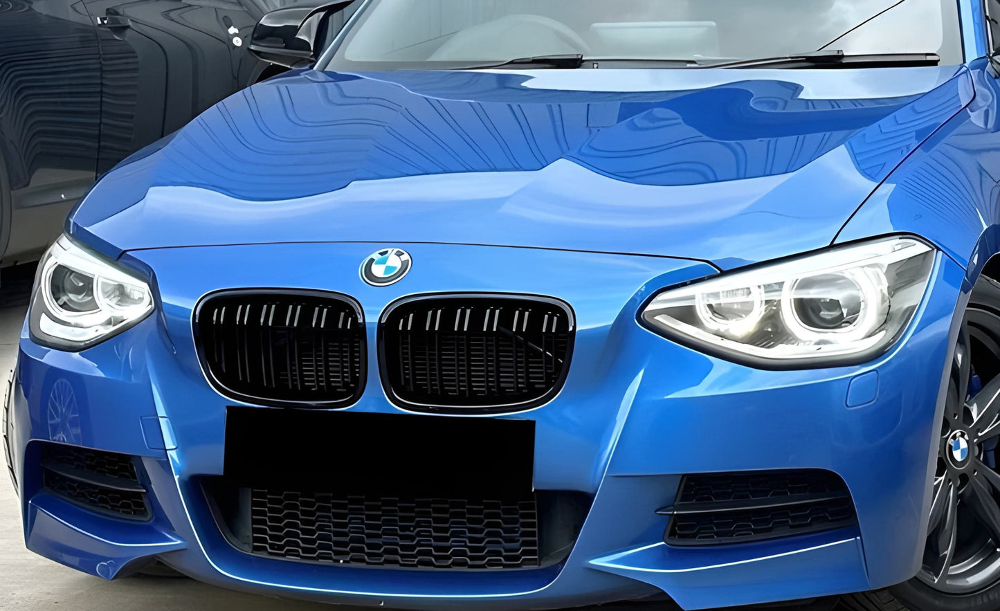Kidney Grilles M-Look (2011-2014, Gloss Black) for BMW 1 Series F20/F21 2011-2019 - image 1