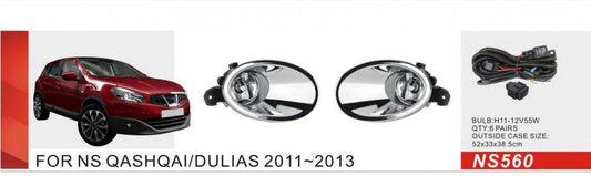 Fog lights (2 pcs., halogen) for Nissan Qashqai 2010-2014 - Reelken Auto