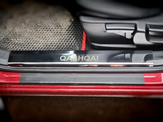 Door sill covers plastic (4 pcs, stainless steel) for Nissan Qashqai 2007-2010 - image 2