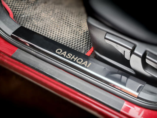 Stainless Steel Door Sill Covers for Plastic Sills (4 pcs) for Nissan Qashqai 2010-2014 - image 1