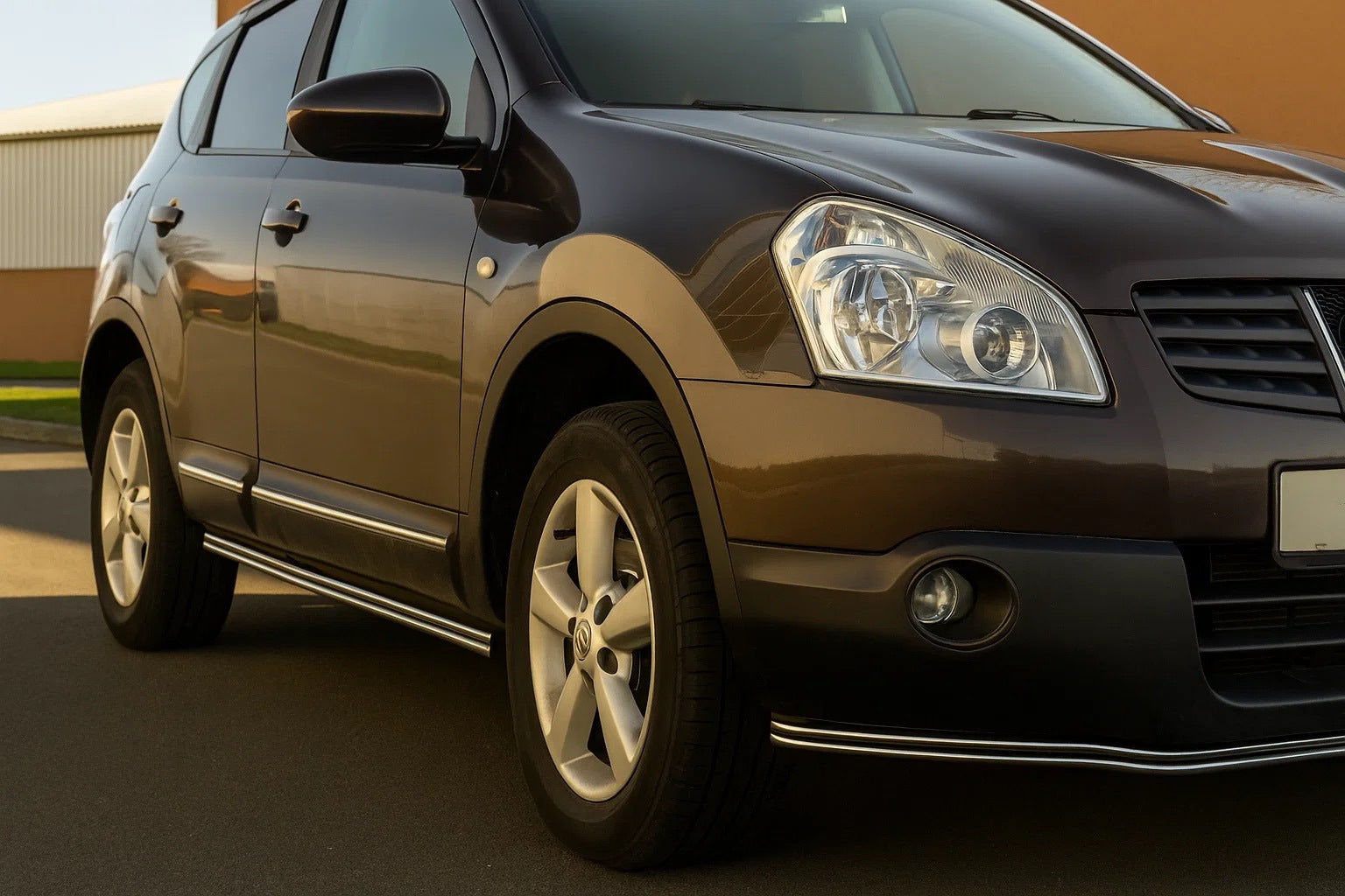 Side Double Pipes (2 pcs, Stainless Steel) for Nissan Qashqai 2007-2010 - image 1
