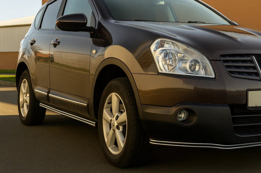 Side Double Pipes (2 pcs, Stainless Steel) for Nissan Qashqai 2007-2010 - image 1