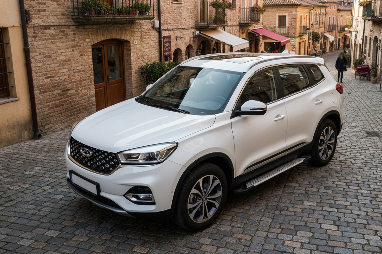 Side Steps Allmond Grey (2 pcs, Aluminum) for Chery Tiggo 8 2017- - image 1