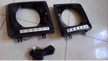 Headlight covers with LED (6 diodes, set) for Mercedes G сlass W463 1990-2018 - image 2