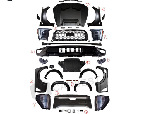 Body Kit Set (F150 Raptor 2023 Design) for Ford Ranger 2011-2022 - image 1