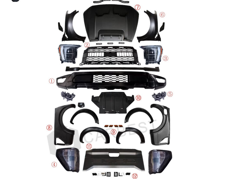 Body Kit Set (F150 Raptor 2023 Design) for Ford Ranger 2011-2022 - image 1