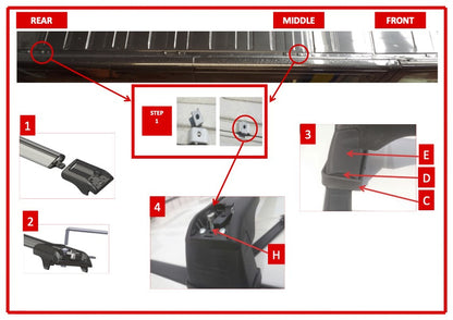 Lockable roof bars for original mounting points (2 pcs) for Opel Vivaro 2001-2015 - image 3
