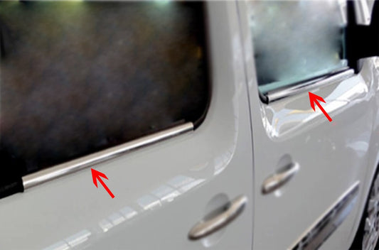Outside border windows (4 pcs, stainless steel) for Renault Kangoo 2008-2020 - image 1