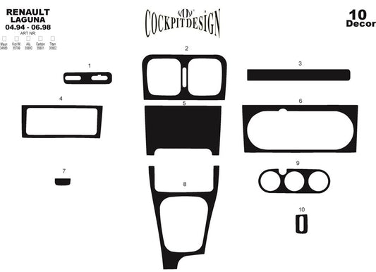 Dashboard Trim Meric (1994-1998) for Renault Laguna 1994-2001 - image 1