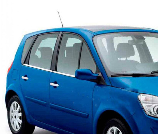 Outside border windows (4 pcs, stainless steel) for Renault Scenic 1998-2003 - Reelken Auto