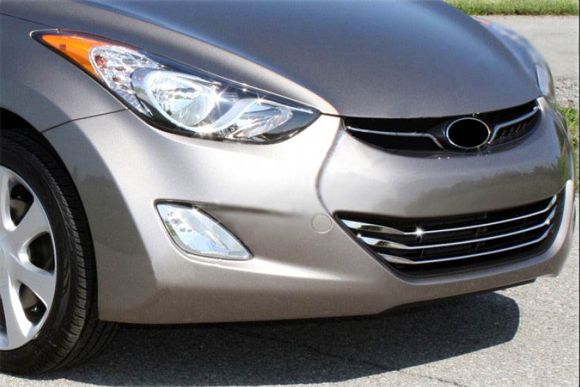 Grille overlays (3 pcs, stainless steel) for Hyundai Elantra (MD/UD) 2011-2015 - Reelken Auto