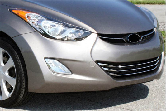 Grille overlays (3 pcs, stainless steel) for Hyundai Elantra (MD/UD) 2011-2015 - Reelken Auto
