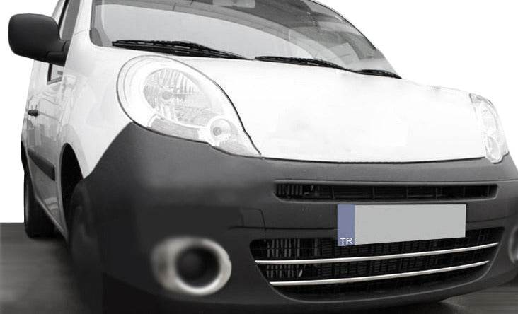 Front bumper pads (2 pieces, stainless steel) for Renault Kangoo 2008-2020 - Reelken Auto