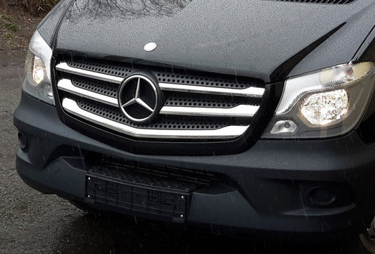 Lining on the grille (2013↗, stainless steel.) for Mercedes Sprinter W906 2006-2018 - image 2