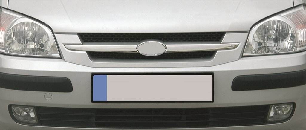 Scuff grille (2 ppm., Stainless steel.) for Hyundai Getz - Reelken Auto