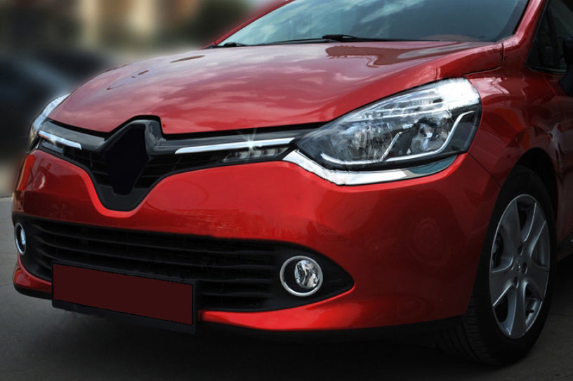 Overlays for the OmsaLine radiator grille (2 pcs, stainless steel) for Renault Clio IV 2012-2019 - image 1