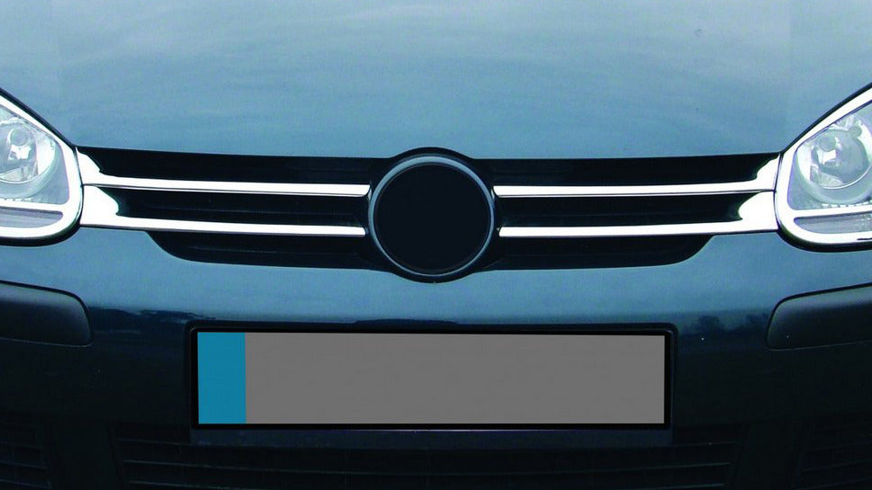 Slim Chrome Grille Covers (4 pcs, Stainless Steel) for Volkswagen Golf 5 2003-2009 - image 1