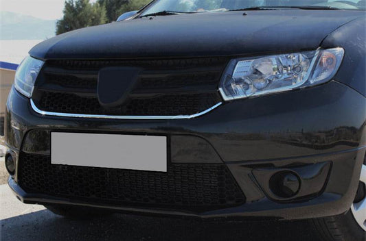 Cover under the grill (1 piece, stainless steel.) for Dacia Sandero 2013-2020 - Reelken Auto