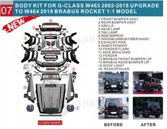 Facelift Body Kit to G900 Roket for Mercedes G сlass W463 1990-2018 - image 1