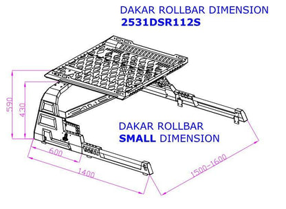 Dakar roll bar with LED (for blinds) for Mitsubishi L200 2006-2015 - Reelken Auto