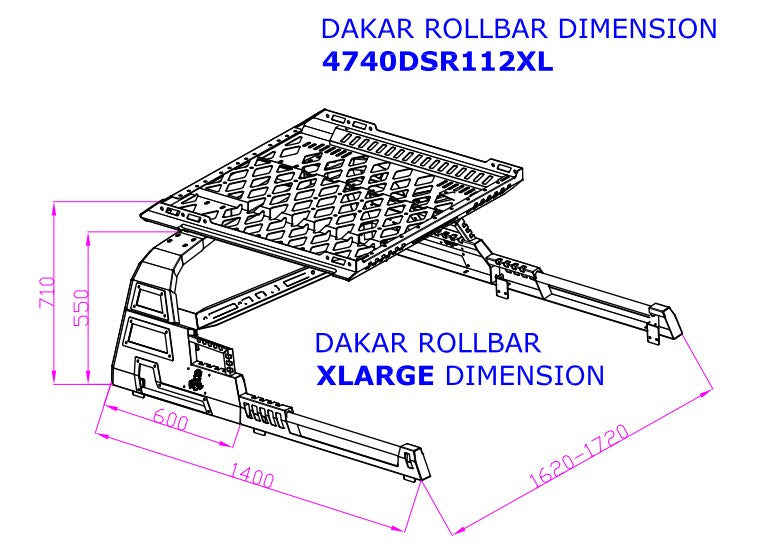 Roll Bar with Basket Dakar (for Roll Covers) for Mercedes X class 2017-2020 - image 6