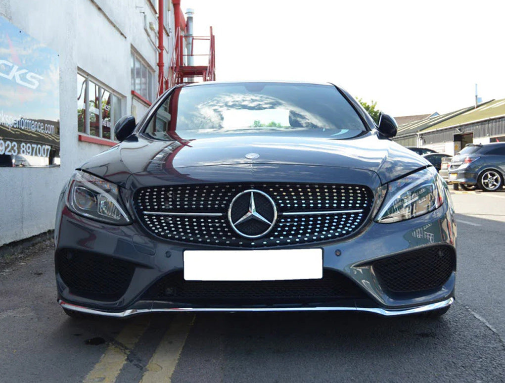 Front grill Diamond Silver for Mercedes C-class W205 2014-2021 - image 19