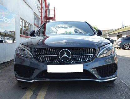 Front Grille Diamond Silver (for Avantgarde/AMG-Line/C43 AMG) for Mercedes C-сlass W205 2014-2021 - image 19