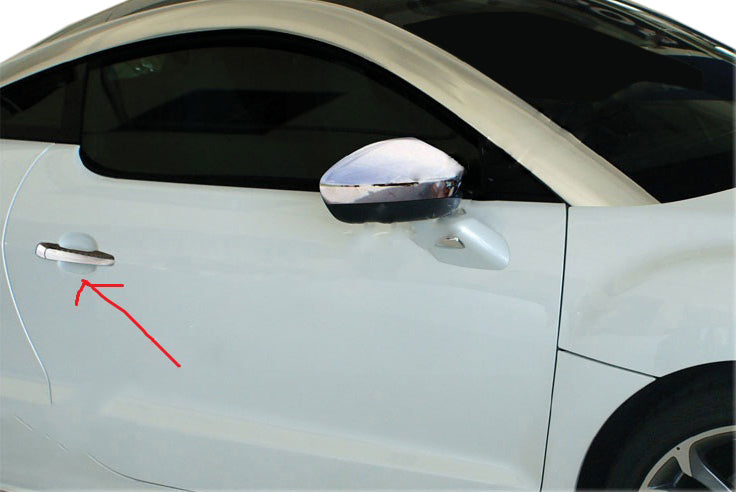 Chrome Door Handle Covers (2 pcs, Stainless Steel) for Peugeot RCZ 2010-2015 - image 1