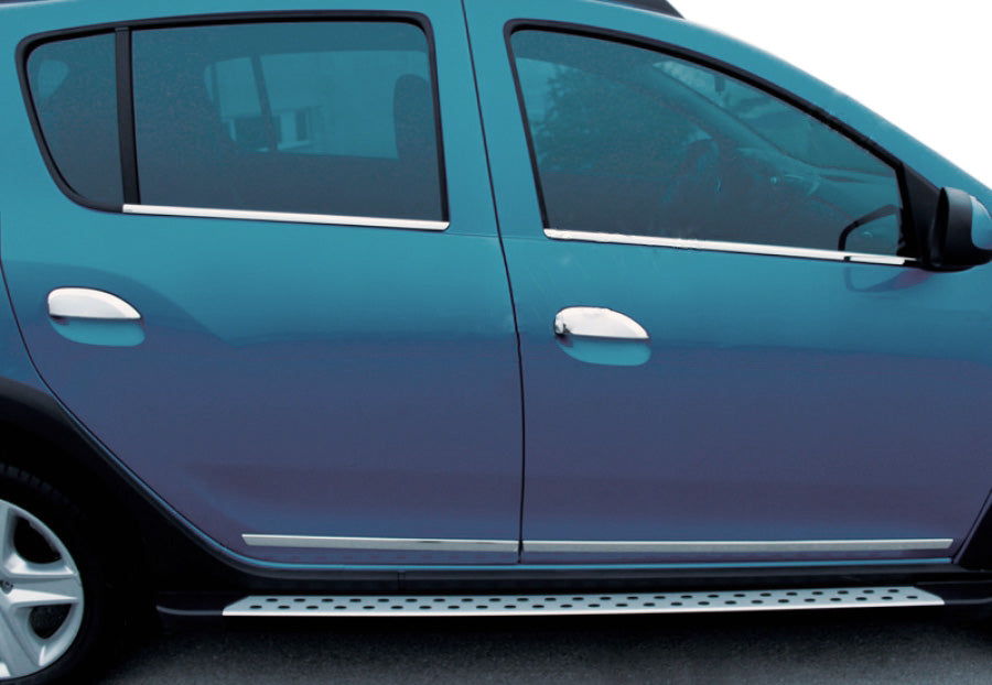 Chrome Door Handle Covers (4 pcs, Stainless Steel) for Dacia Logan II 2013-2022 - image 1