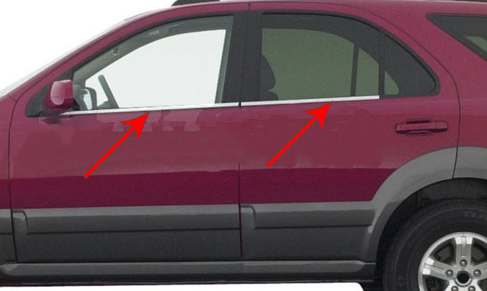 Edging of glass (4 pieces, stainless steel) for Kia Sorento I BL 2002-2009 - image 1