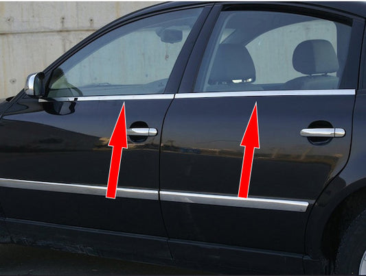 The outer edging of the glass (4 pieces, stainless steel) for Volkswagen Passat B5 1997-2005 - image 1