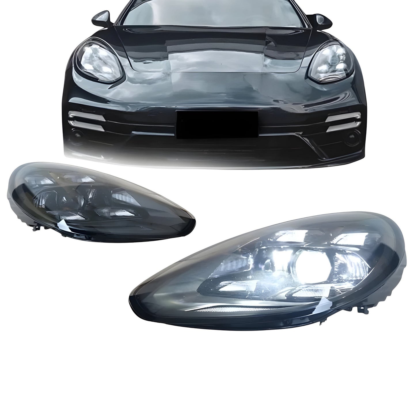 Front headlights design 2017+ (for 2009-2013, 2 pcs) for Porsche Panamera 2009-2016 - image 1