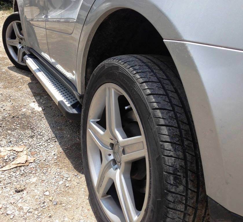 Side sills Allmond Grey (2 EA., alum.) for Mercedes ML W164 - Reelken Auto