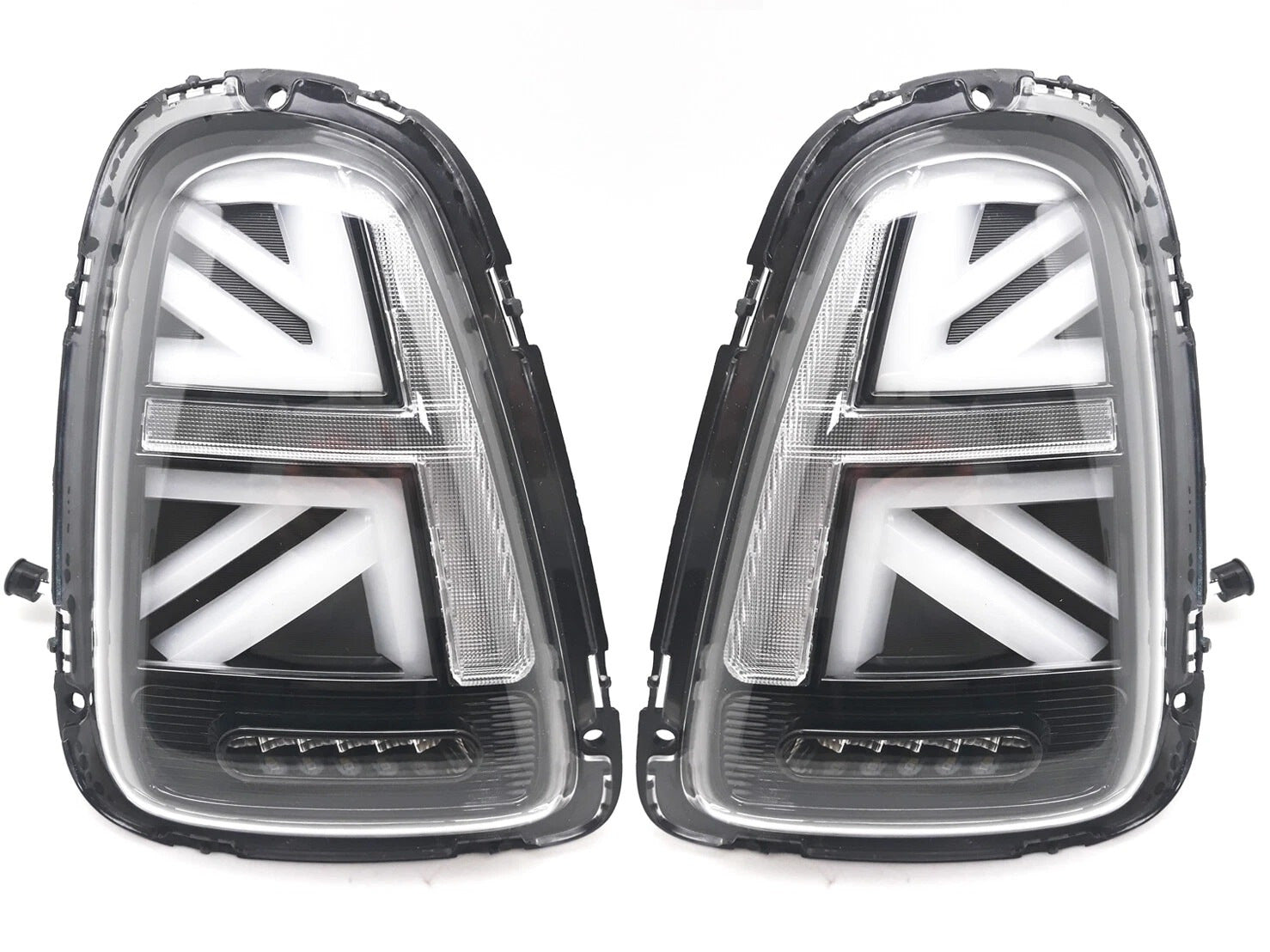 Rear LED Tail Lights Union Jack Black V-2 Style (2 pcs) for Mini Cooper R56/57 2006-2014 - image 1