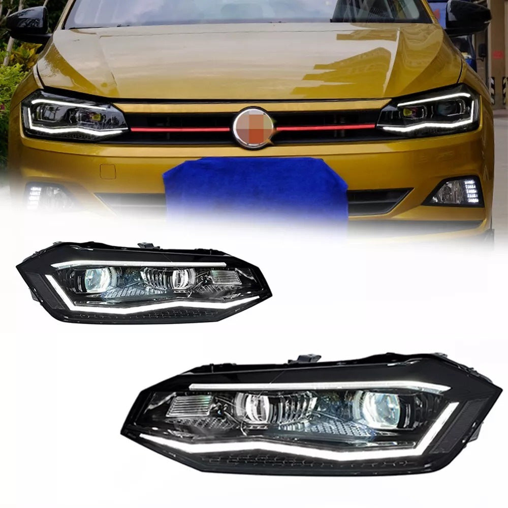 Front Headlights Silver (2 pcs) for Volkswagen Polo 2017- - image 1