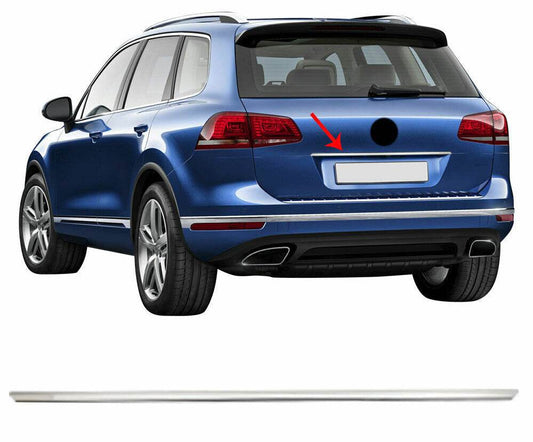 Chrome bar above the number OmsaLine (stainless steel) for Volkswagen Touareg 2018↗ - Reelken Auto