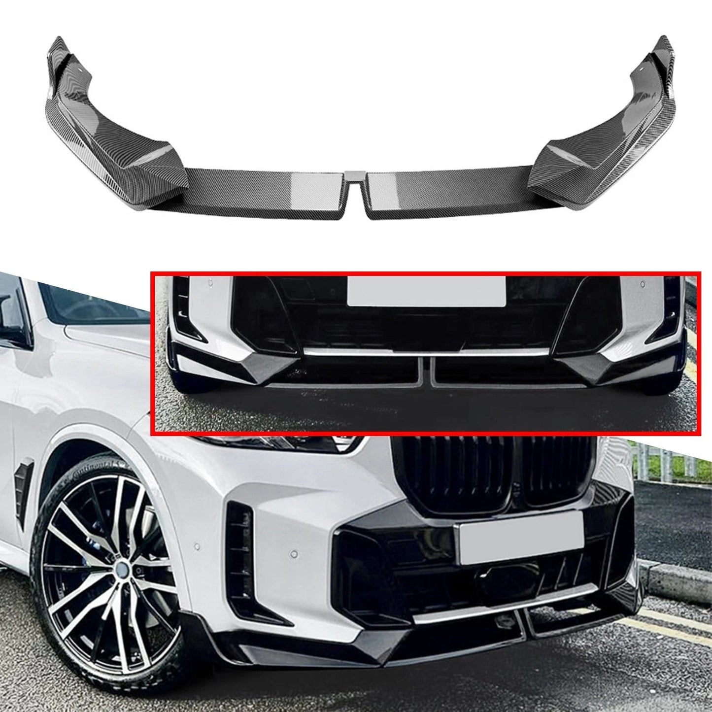 Paradigm V-1 Front Lip (2023+, Natural Carbon) for BMW X5 G05 2019- - image 1