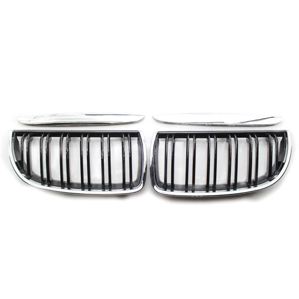 Kidney Grilles M-Look (for E-90/91 2005-2008, Gloss Black with Chrome Trim) for BMW 3 Series E90/E91 2005-2011 - image 2