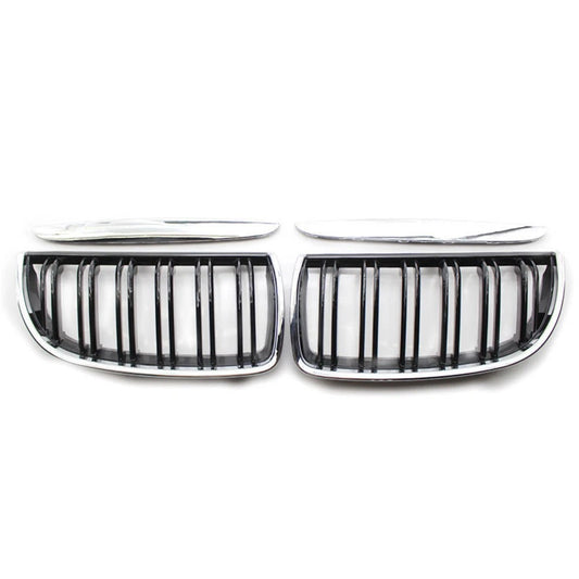 Kidney Grilles M-Look (for E-90/91 2005-2008, Gloss Black with Chrome Trim) for BMW 3 Series E90/E91 2005-2011 - image 2