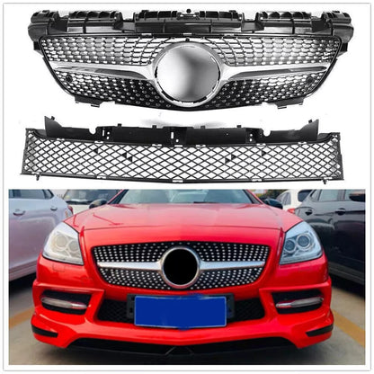 Front Grille Diamond Black for Mercedes SLK R172 2011-2016 - image 3