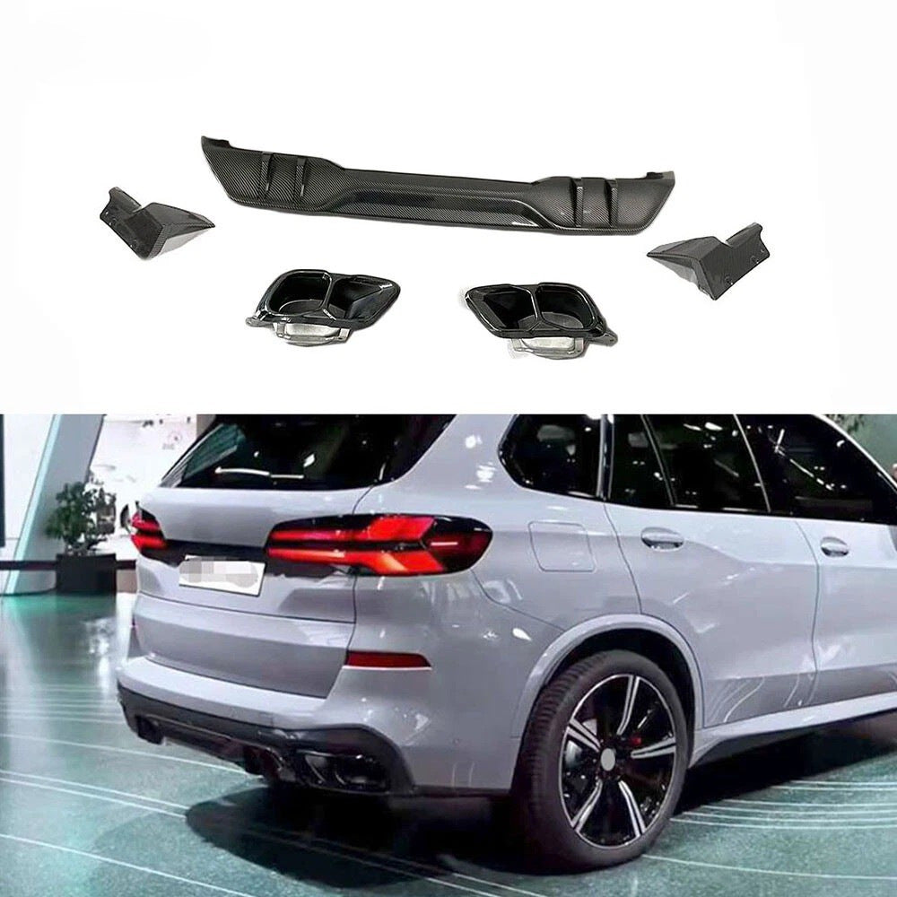 Paradigma rear bumper diffuser (for M-Sport, 2023+, natural carbon) for BMW X5 G05 2019- - image 1