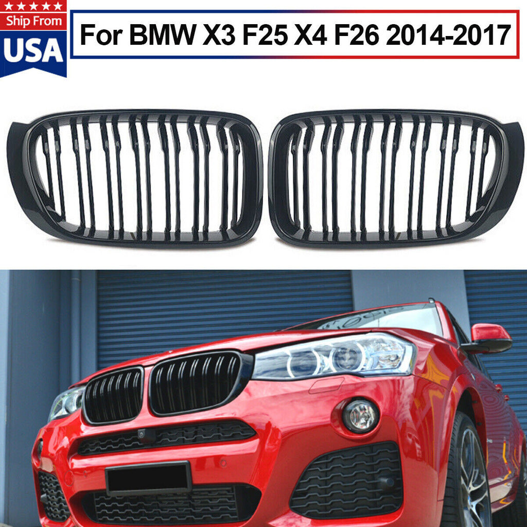 Grille M-Look (2014-2018, Gloss Black) for BMW X3 F-25 2011-2018 - image 2