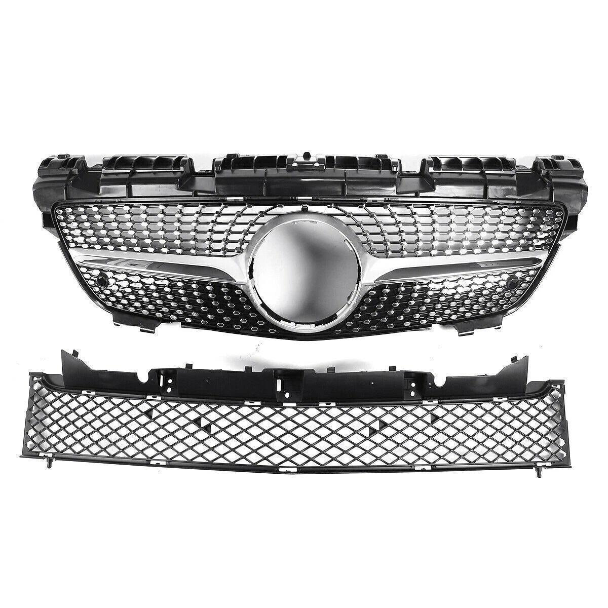 Front Grille Diamond Black for Mercedes SLK R172 2011-2016 - image 2
