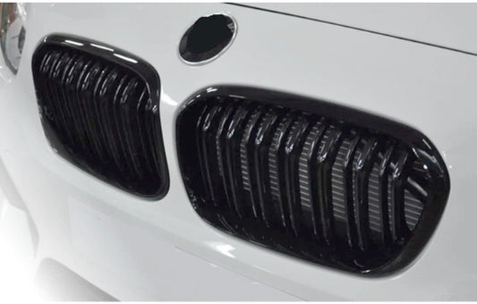 M-Look Kidney Grilles (2015-2019, Gloss Black) for BMW 1 Series F20/F21 2011-2019 - image 1