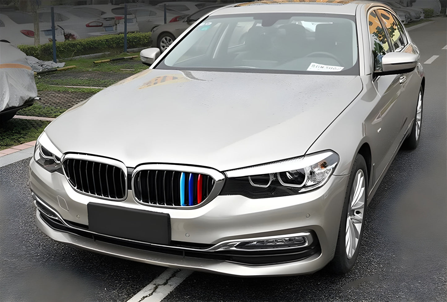 Kidney Grilles 1 Bar (2017-2020, M-Color with Chrome Trim) for BMW 5 Series G30/G31 2017-2023 - image 1