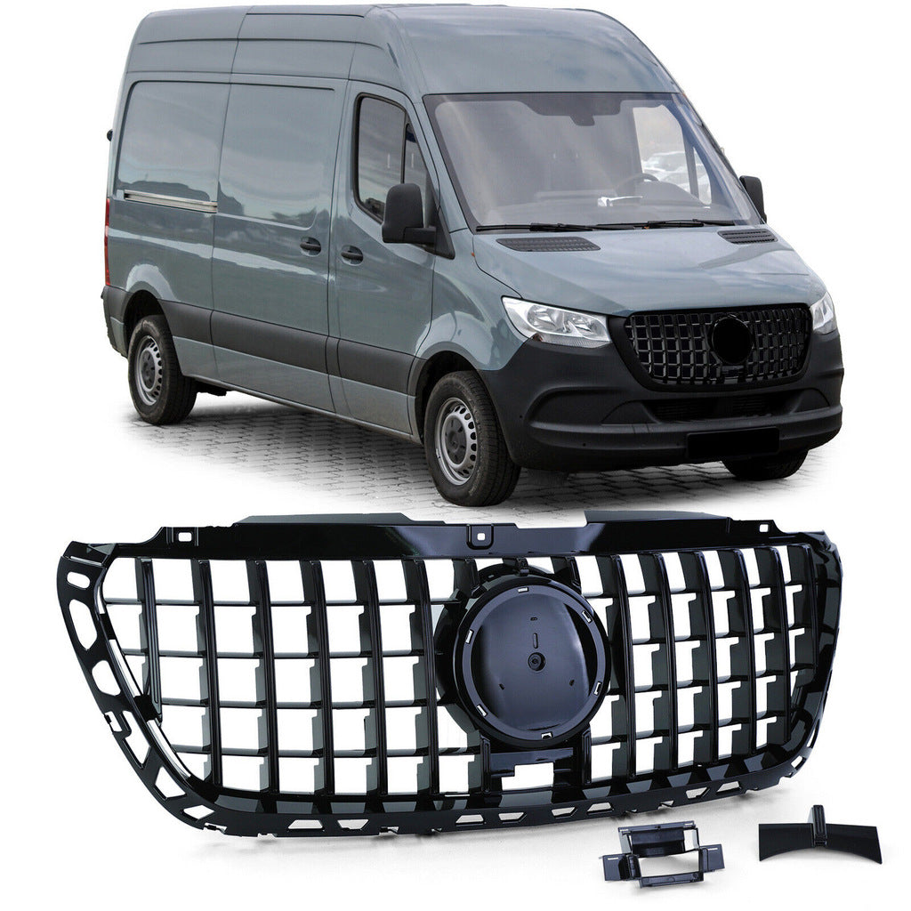 Front Grille Panamericana GT Panamericana Black Premium for Mercedes Sprinter W907/W910 2018- - image 1