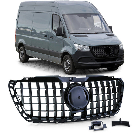 Front Grille Panamericana GT Panamericana Black Premium for Mercedes Sprinter W907/W910 2018- - image 1