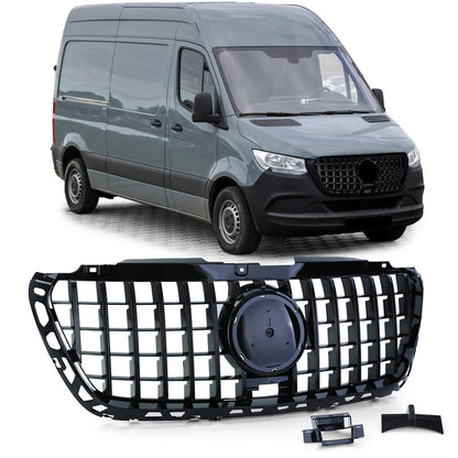 Front Grille Panamericana GT Panamericana Black Premium for Mercedes Sprinter W907/W910 2018- - image 1