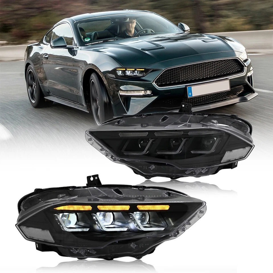 Full LED Headlights (2018-2023, 2 pcs) for Ford Mustang 2015-2023 - image 1